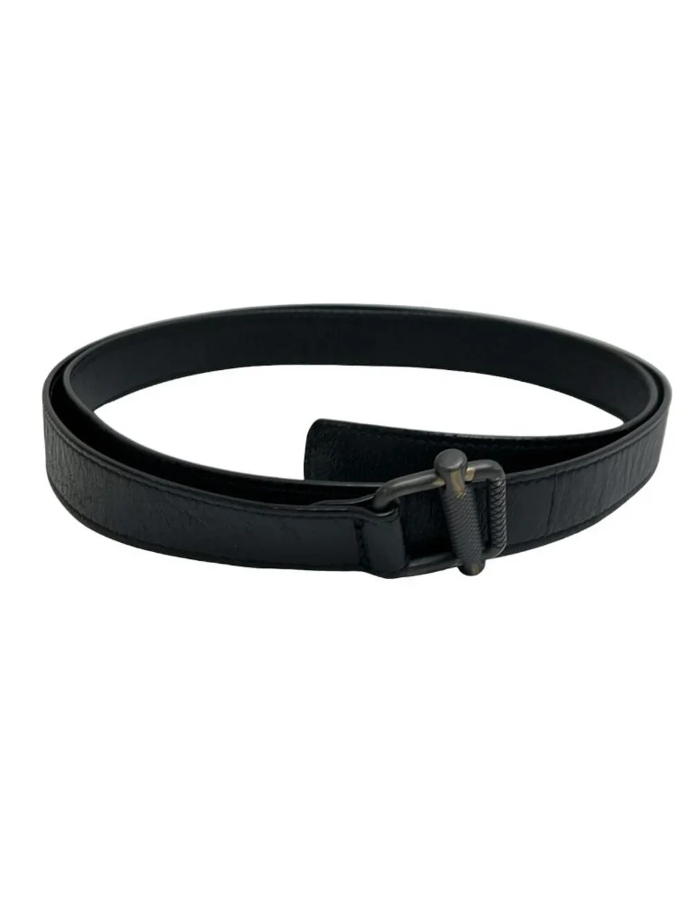 Bottega Veneta Belt Black Dark Gray Leather